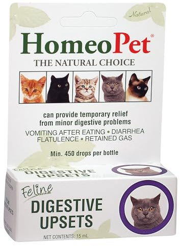 HomeoPet Feline Digestive Upsets, Safe and Natural Cat Digestive Support, 15 Milliliters