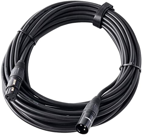 Pronomic XFXM-10 Mikrofonkabel (10m Länge, XLR female 3-pol -> XLR male 3-pol, Stecker handgelötet, säure- und ölfest, Spannzangen-Zugentlastung) schwarz