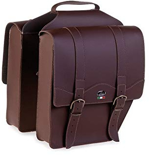 MONTEGRAPPa 2 Fahrradtasche aus Leder, hergestellt in Italien, Braun