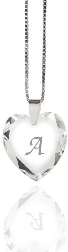 Individuelle Damen Halskette 925 Sterling Silber erstellt mit Swarovski Elements Herz Crystal Buchstabe freie Auswahl