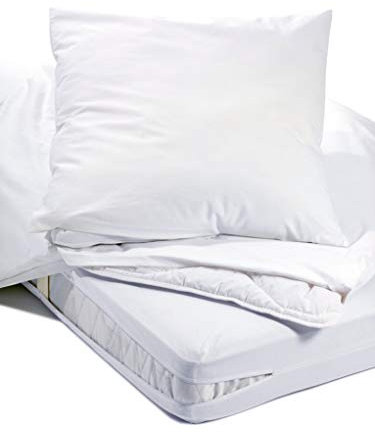 Allergiker Milben Bettwäsche Matratzenbezug, rundum 90 x 190 cm, Encasing Milbenkotdicht Höhe 16 cm, Milbenschutz für Hausstauballergiker