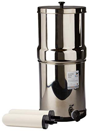 British Berkefeld 2.24 Gallon Gravity-Fed Water Filter System- Stainless Steel with 2x ATC Super Sterasyl Candle Filters