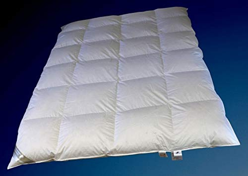 Betten Hofmann Winter 8cm Hochsteg Daunenbett Daunendecke Winterdecke, 4x6 155x220 cm, 1450 g, 100% Daunen, superwarm, dick, Naturprodukt