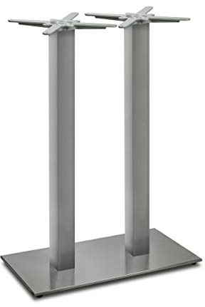 Dublino Doppel-Stehtischgestell Tischbein Edelstahl | Premium | PD7592inox/110 | INOX | Stehtisch | H 108 cm | 32 kg | Bodenplatte: 75x40 cm | max. Tischplattengröße 130x70 cm