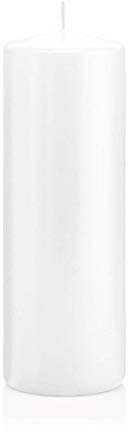 INNA-Glas Candela votiva/Candela a Colonna Maeva, Bianco, 20cm, Ø7cm, 103h - Made in Germany - Candela di Cera/Candela Decorativa