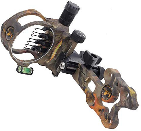 ACEXIER 7-poliges Compound-Visier 0,019 Netzhautvisier für optische Fasern 16 cm CNC-Aluminium Horizontale vertikale Einstellung Bogenvisierschießen
