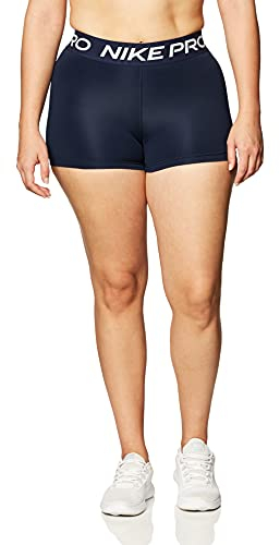 Nike Damen Pro Damenshorts (Ca. 8 cm) Upper Thigh Length Tight, Obsidian/White, XL EU