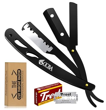 MaxylonCare Barber Rasoio a mano libera - Rasoio manuale per barba da uomo con 10 lame - Rasoio da barbiere per la rasatura e la cura dei contorni della barba maschile