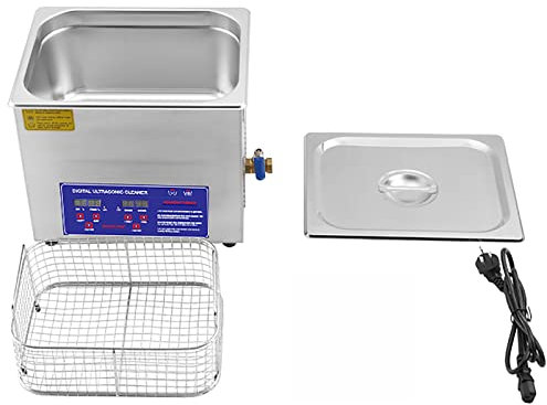 Professional Ultrasonic Cleaner with Digital Timer&Heater Total,Double-Frequency Ultrasonic Cleaner with Air Vents and Basket for Jewellery,Metal Parts and Dental Labs,10L