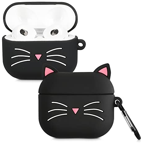 kwmobile Custodia per Apple AirPods 3 Cover - Protezione Resistente per Auricolari Wireless - in Silicone Antigraffio - gatto
