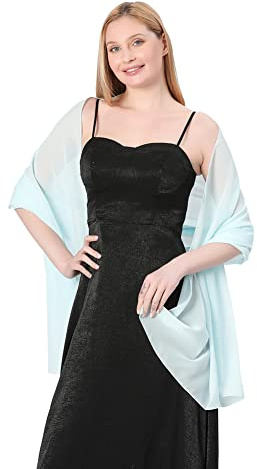 Proumhang Kvinnor Mjuka Chiffonsjalar Scarves Wraps för Brud brudtärna bröllop fest kväll Klänning och speciella tillfällen Klänningar 70cm x 200cm Ljusblått