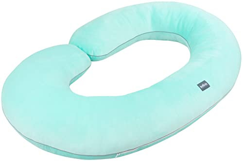 Bellochi Seitenschläferkissen Mit Bezug 100% Velvet Mint - Stillkissen XXL Sleepy-C - Pregnancy Pillow - Hypoallergen Schwangerschaftskissen Zum Schlafen 140 x 85 x 20 cm - Body Pillow für Frauen