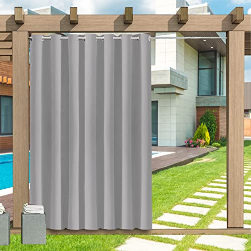 LZXSXZ Outdoor Vorhang Wetterfest, 1 Stück Outdoor Vorhang Wasserdicht Wetterfest Blickdicht mit Ösen, 24 Farben Sichtschutz Sonnenschutz Outdoor Gardine für Veranda, Pergola, Laube, B254xH213CM