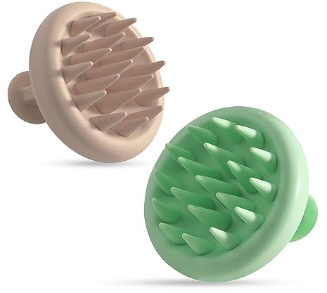 Xxzfcy Kopfhaut Massagebürste, 2 Stk Silikon Kopfmassage Bürste, Shampoo Bürsten für Peeling und Kopfmassage, Nass & Trocken Haarwaschbürste Kopfschrubber für alle Haartypen von Frauen, Herren
