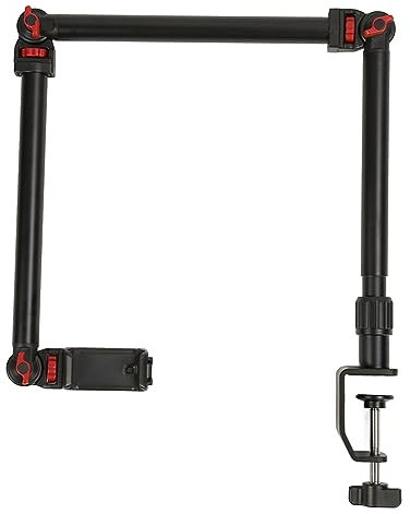 OnSaya Bewinner Overhead Camera Mounts Clamps, Tabletop C Clamp Bracket 360 Degree Adjustable C Clamp, Aluminum Overhead Phone Desk Stand for Webcam Microphone Fill Light Projector