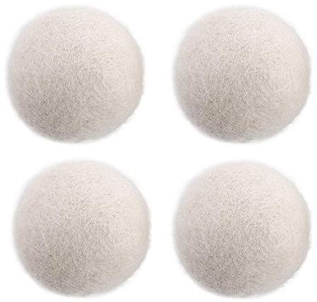 Wiederverwendbare Woll-Trocknerbälle, Weichmacher, Wäsche, Fleece, Trocken-Kit, Ball, Waschmaschine reduziert statische Haushalts-Trockenwollbälle (4 Stück - kein Muster)