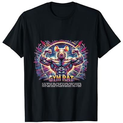 Gym Rat Powerlifting Motivational Animal Fitness Art T-Shirt