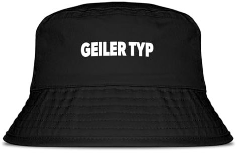 Prozente Momente Geiler Typ - Fischerhut | Anglerhut | Sonnenhut | Sommer | Malle | lustige Sprüche | OneSize | Malle | Urlaub | Schwarz