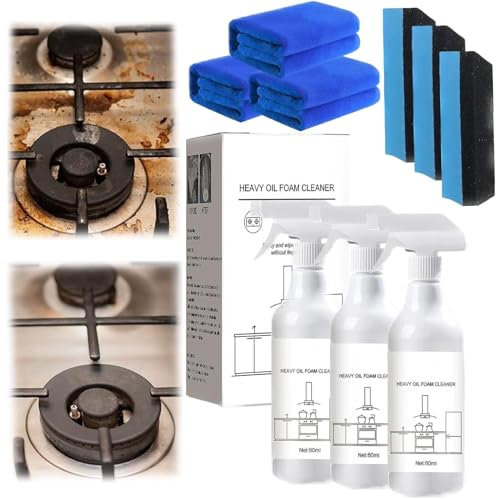 LaoSShu Espuma Limpiadora, Espuma Limpiadora en Tabletas y Botella, Espuma Limpiadora para Manchas de Aceite, Espuma Limpiadora para Horno, Desengrasante Rompedor (Color : 3Pcs)