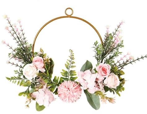 Kugel-Chrysanthemen-Wassergras-Kranz, künstliche hängende Girlande, Ornament für Zuhause, Bauernhaus, Innen- und Außenbereich, Dekoration, Einweihungsgeschenk