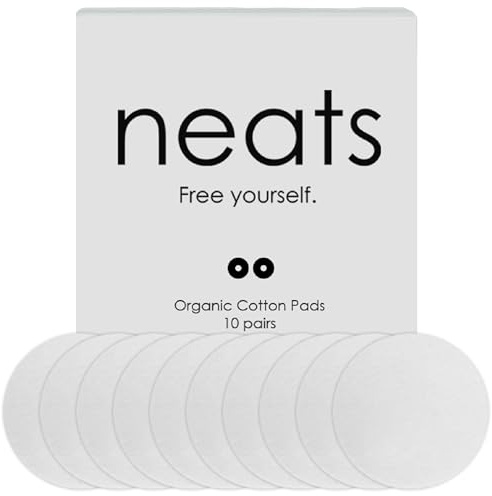 NEATS Coussinets en Coton pour Cache-tétons jetables Blanc, Blanc, 3.2 cm