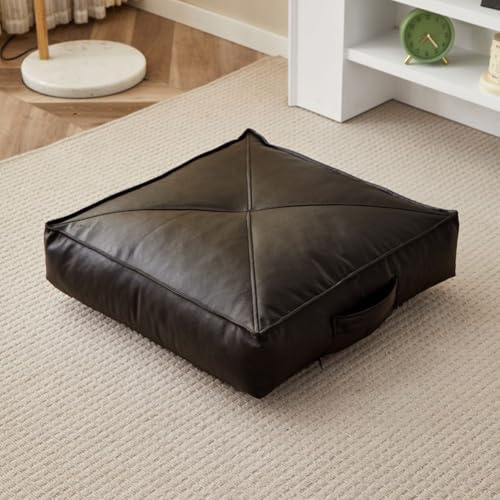 YOUGANG Coussin rehausseur en similicuir, coussin de sol, coussin de siège carré portable épais, coussin de siège de chaise de jardin imperméable pour l'extérieur, coussin pour fauteuil roulant pour