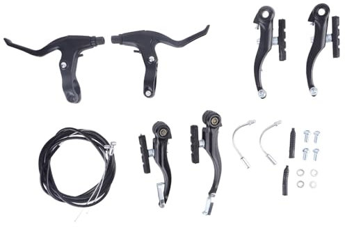 Komplettes V Typ Fahrradbremsen Set, Fahrrad Vorder und Hinterradbremse Fahrradbremsen Innen und Außenkabel und Hebelsatz mit Bremssätteln, Hebelkabeln