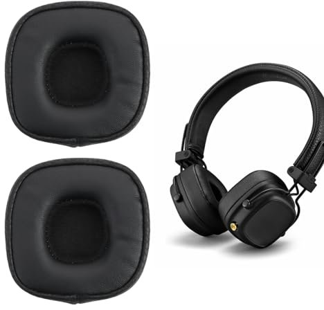 1 Paire Coussinets de Rechange pour Marshall Major III, Remplacement Coussins d'oreille Oreillettes Mousse à Mémoire, Housse Casque Mousse D'isolement de Bruit pour Marshall Bluetooth
