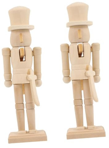 GETAJGHSD 2pezzi Decorazioni Non Verniciato Nutcracker Mano Figurine Blank Per Adornamenti Natalizi e Personalizzare