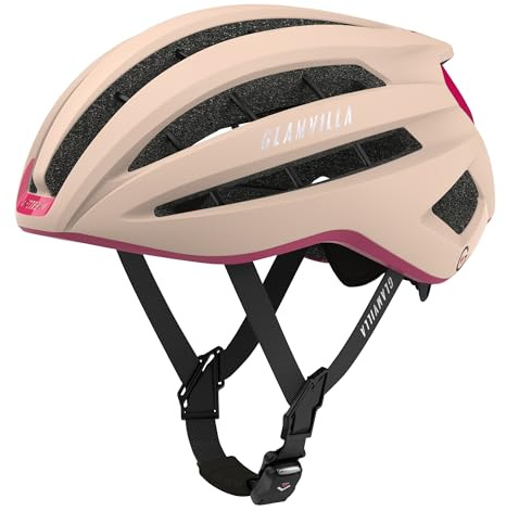 GLAMVILLA Rennradhelm für Damen und Herren City Trekking Fahrradhelm Professioneller Wettkampf Ultra Leichter belüfteter Fahrradhelm mit Skelett Magnetschnalle
