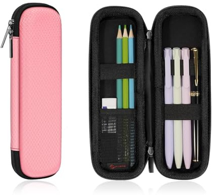 FINPAC Federmäppchen, Federtasche Hart Eva Stift Etui Mäppchen | stoßfeste Stiftetasche Schlamperbox Bleistifttasche für Executive Füllfederhalter für Büro Schule (Rosa, Klein)
