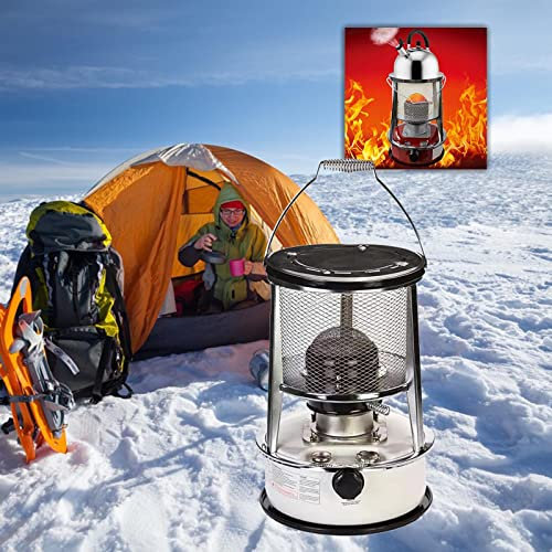 BomDog Calentador de Queroseno, Calentadores de Aceite de Queroseno para el Invierno Camping Eficiente 360 ° Calefacción Envolvente Quemador de Queroseno/6L/White