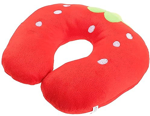 Zerodeko Cartoon Design U-shaped Neck Pillow Portable Cervical Support Travel Pillow for Airplane and Outdoor Use Strawberry Pattern