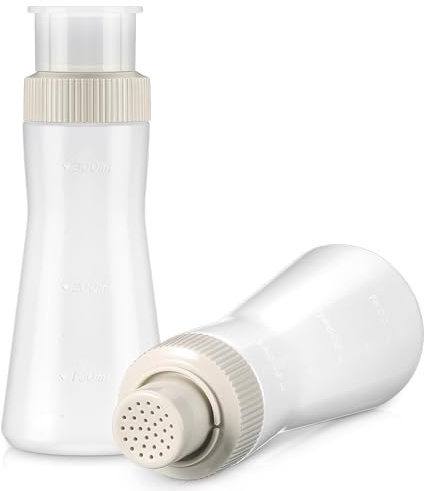 Kuchensirup-Spender, 350 ml, abgestufte Kunststoff-Quetschflasche zum Einweichen, einfache Honigsirup, Regensprühflasche mit Verschlussdeckel, einfache Lagerung, wiederverwendbar, Backutensilien, Weiß