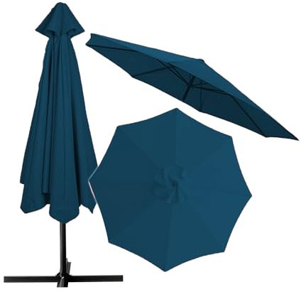 Toit de parasol de 2,7 m, housse de rechange pour parasol de jardin, parasol de terrasse, toit de parasol pour 6 baleines, parasol de marché, toile de parasol d'extérieur pour l'extérieur