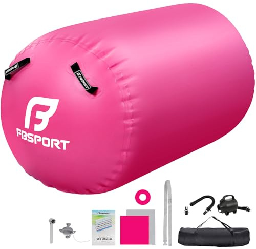 FBSPORT Air Roller Inflatable Gymnastics Mat 120cm Tumbling Training Mat Gymnastic Equipment with Electric Pump for Yoga Gym Training Cheerleading Home Use