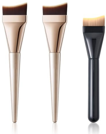 Disnace 3 Stück Gesichts Makeup-Pinsel, Flüssig-Foundation Pinsels, Makeup-Pinsel, Gesichtspinsel, Gesichtpinsel Schminkpinsel, Kosmetikpinsels, Ultra-Dünner Pinsels für Flüssige Foundations