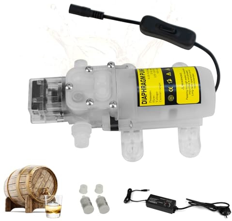 CISSIYOG Elektrische Wasserpumpe,Membranpumpe,Haushalt Bierpumpe | Selbstansaugende Membranpumpe in Lebensmittelqualität,Wein-Transferpumpe,Geschwindigkeit Einstellbar mit 2 Filtern zum Pumpen
