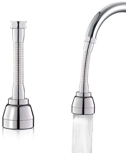 Yitexin 2 Emballages Salle De Bain Brise Jet Robinet Cuisine Pulvérisateur Pièce Jointe, 360° Rotable Flexible Douchette Adaptable Sur Robinet Buse Pivotant Remplacement 3 Modes (argent)