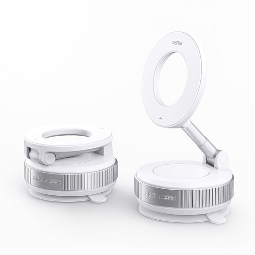 Genérico Support mobile magnétique pliable avec ventouse et bras métallique à 360°, compatible avec iPhone, Samsung Galaxy, GPS pour voiture, bureau et maison (blanc)