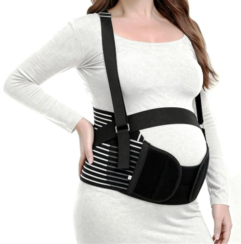 Cinturón abdominal 3 en 1 para embarazo, para embarazo, para embarazo, para embarazo, ropa de maternidad, banda para el vientre y el vientre, para gimnasia de embarazo, yoga, caminar (negro)