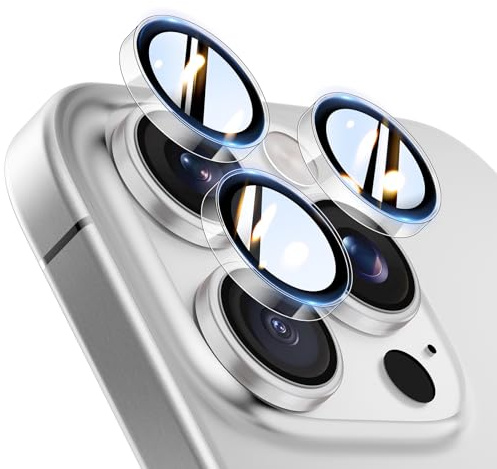 TOCOL Protection Caméra pour iPhone 14 Pro Max, iPhone 14 Pro, Résistant aux Rayures, Antichoc, Anti-Buée, Installation Facile, Verre Trempé HD Protections d'Objectif, Transparente