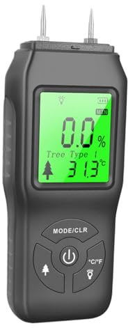 Toddmomy Humidimètre à Bois Numérique Lcd Rétroéclairage, Détecteur D'humidité Précis, Écran Lcd Facile à Lire, Plastique Noir, Outil de Test pour Maçonnerie et Bois de Chauffage, Usage