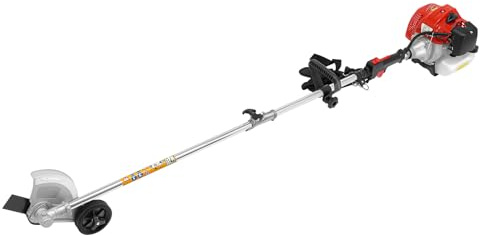 Bensin grästrimmer 43 CC röjsåg trädgård multiverktyg 1,25 KW 8 500 varv/min 2-takts friskärare med två bladhuvuden och skidglasögon axelrem för borttagning