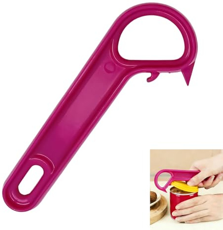 Ring Pull Can Opener, Pop Top Can Opener Easy Tab Aid with Ergonomic Handle and Non Slip Grip, Practical Tool for Opening Drinks Cans Pet Food Cans and Lids, Convenient Kitchen Accessory for Daily Use