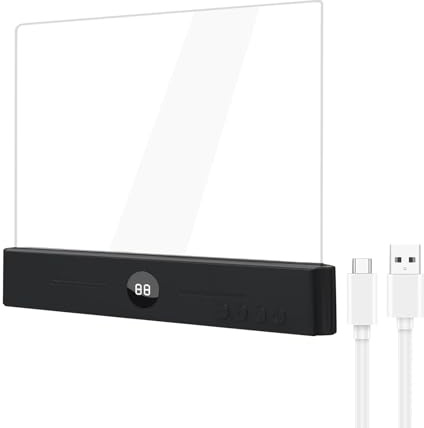 Genérico Luz De Lectura LED Inteligente Y Plana, Luz De Lectura Libro Cama Planas LED Transparentes Recargables, Lámpara Libro Inteligente 3 Colores, Para Niños Lectores Hogar Viajes Oficina