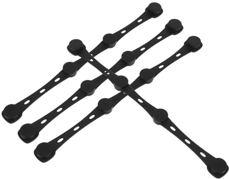 Ciieeo Lot de 4 Pinces Magnétiques en Silicone Épais Noir, Accessoires de Fixation pour Papier Sulfurisé de Friteuse à Air, Clips Réutilisables Compatibles Paniers Métalliques,