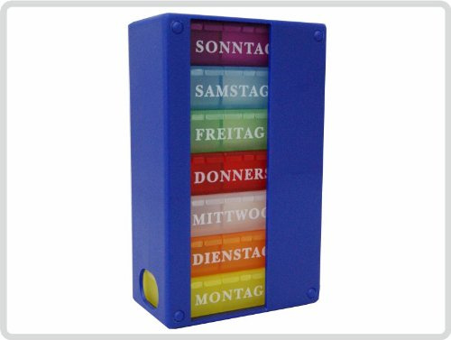 Saniversum UG Medikamentendispenser 7 Tage, 21 Fächer, Farbe: Blau, Pillenbox