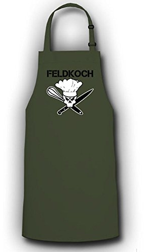Copytec Feldkoch Skull German Army Military Air Force Marine Goulash Cannon Cooking Apron / BBQ Apron #13152, olive, Einheitsgröße