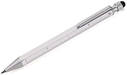 TROIKA CONSTRRUCTION Multitasking tryckpenna – PIP23/SI – silver – multitasking tryckpenna – centimeter och tum linje – 1:20 m och 1:50 m skala